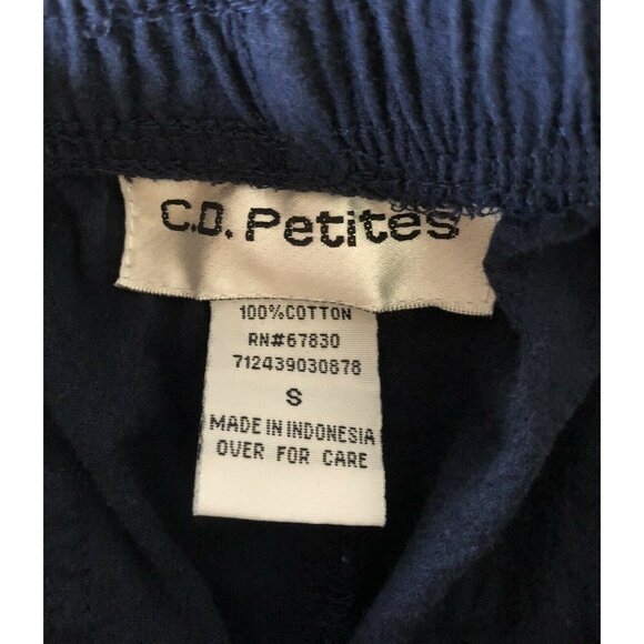 C.D. Petites Women’s Size Small Navy Blue Capri Pants Linen Style Lightweight - Picture 7 of 8
